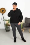 Bluza z kapturem SHEYLA czarna Plus Size L-4XL