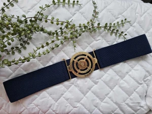 Pasek gumowy "Grecki+Lew" granat Plus Size