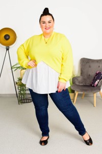 Bluzo-Koszula ADINA żółta Plus Size 44-52