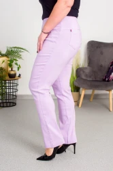 Spodnie w gumę z prostą nogawką MIKSA 02 lila Plus Size 42-64