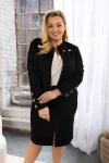 Zamszowy Żakiecik ala Kurteczka GABI czarna Plus Size 44-56