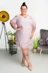 Elegancka Sukienka WILMA pudrowy róż Plus Size 44-56