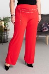 Spodnie z szeroką nogawką ENDŻI czerwone Plus Size 42/46