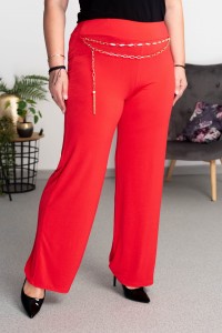 Spodnie z szeroką nogawką ENDŻI czerwone Plus Size 42/46