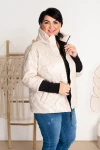Krótka Kurtka pikowana NAZAR ecru Plus Size 44-50