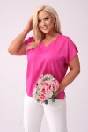 Bluzka pod żakiet TELINA róż Plus Size 44-54
