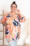 Tunika Hiszpanka SOFIJA wzór pomarańcz Plus Size 42-52