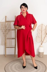 Kopertowa Sukienka SCARLET czerwona Plus Size 44/48