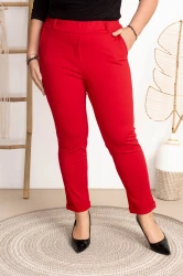 Eleganckie Spodnie SINNER czerwone Plus Size 2XL-5XL