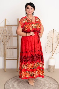 Sukienka MAXI IZOLDA czerwona Plus Size 42/48