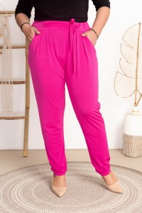Spodnie lekkie CHINO róż Plus Size 48/52