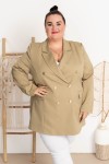Długa Marynarka z guzikami MALAGA oliwka Plus Size 44-54