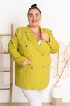 Długa Marynarka z guzikami MALAGA limonka Plus Size 44-54