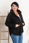 Kurtka Oversize z Bukli ARLETA czarna Plus Size 44-50