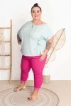 Bluzka Ponczo z wiązaniem LETI mięta Plus Size 46/54