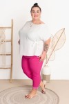 Bluzka Ponczo z wiązaniem LETI ecru Plus Size 46/54