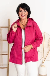 Kurtka Wiatrówka HENRY fuksja Plus Size 40-52