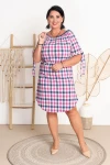 Sukienka SINTHIA kratka róż-granat Plus Size 46-54