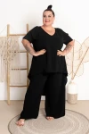 Komplet Spodnie+Tunika Frak OTTO czarny Plus Size 48-58