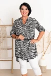 Tunika koszulowa z paseczkiem APRIL wzór Plus Size 44/50