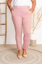 Eleganckie Spodnie SINNER pudrowe Plus Size 2XL-5XL
