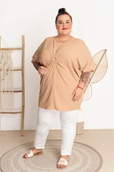 Tunika ODREY beż Plus Size 46/52