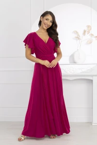 Sukienka z brokatem ALICE fuksja Marconi Plus Size 44-54