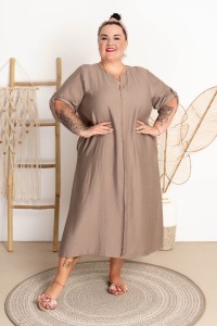 Sukienka STELIO fango Plus Size 44-54