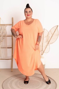 Sukienka Maxi JAJKO Mest pomarańcz Plus Size 50/54