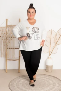 Sweterek Oversize MANDY ecru Plus Size 46/54