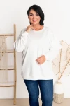 Bluza Falbanki+perełki DIDI ecru Plus Size 44/50