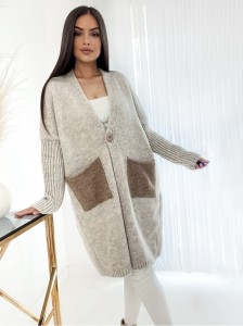Kardigan Sweter LILY beż Plus Size 44/50