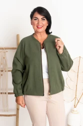Bomberka Flauszowa GIGI khaki Plus Size 44-52