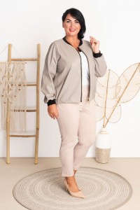 Bomberka z Eko-Skóry GIGI siwa Plus Size 44-52