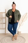 Ramoneska z Zamszu KING khaki Plus Size 44-52