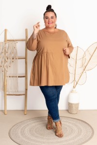 Elegancka Tunika FAVI carmelowa Plus Size 48-54