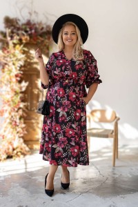 Sukienka maxi z paskiem ZUMBA wzór 7 Plus Size 42-50