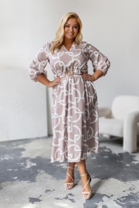 Sukienka maxi z paskiem ZUMBA wzór 10 Plus Size 42-50
