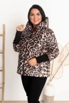 Krótka Kurtka pikowana NAZAR panterka Plus Size 44-50
