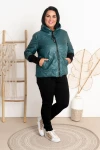 Krótka Kurtka pikowana NAZAR butelkowa zieleń Plus Size 44-50