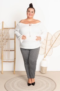 Elegancka Bluzka STELLA biała Plus Size 44-52