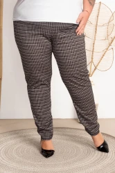 Spodnie w kratkę VIVA wzór 3 Plus Size 48-56