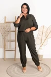 Komplet Elegancki WHITNEY khaki Plus Size 44-50