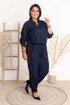 Komplet Elegancki WHITNEY granatowy Plus Size 44-50