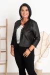 Kurteczka żakiecik NINA z połyskiem czarna Plus Size 44-56