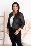 Kurteczka żakiecik NINA z połyskiem czarna Plus Size 44-56
