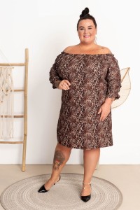 Sukienka Hiszpanka RAMONA panterka Plus Size 44/52