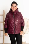 Krótka Kurtka pikowana NAZAR burgund Plus Size 44-50