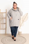 Płaszcz Oversize z Bukli siwy Plus Size 44-56