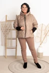 Krótka Kurtka pikowana NAZAR cappuccino Plus Size 44-50